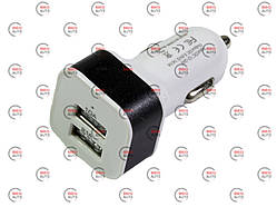 Заряджання від прикурювача 2 USB 2.1 А квадратний (картон), Євро