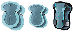 Захист налокітники+наколінники+зап’ястя Globber пастельно-синій/сіро-синій XS для дитини 25-50кг (541-200)