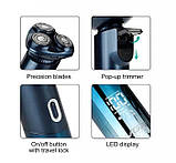 Електробритва акумуляторна VGR V-392, сіро-жовта, фото 3