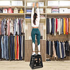 Стілець розкладний із ручкою до 100 кг. Malatec 18595 табурет-листниця Чорний, фото 2