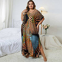 Яркая Туника-платье пляжное. Большие размеры. от L до 5XL. 42-Т