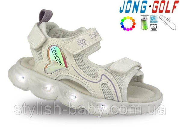 Дитяче літнє взуття гуртом. Дитячі босоніжки 2025 бренда Jong Golf для дівчаток (рр. з 22 по 27), фото 1