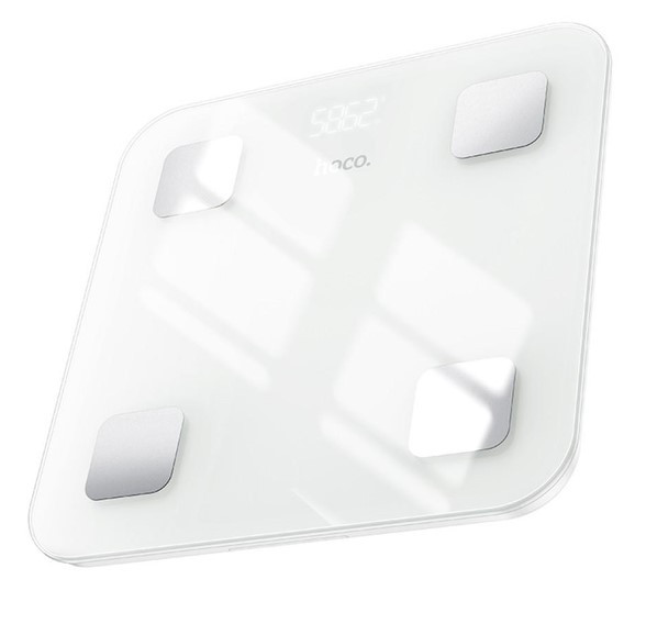 Ваги підлогові розумні, з аналізатором жиру Hoco HI21, білі