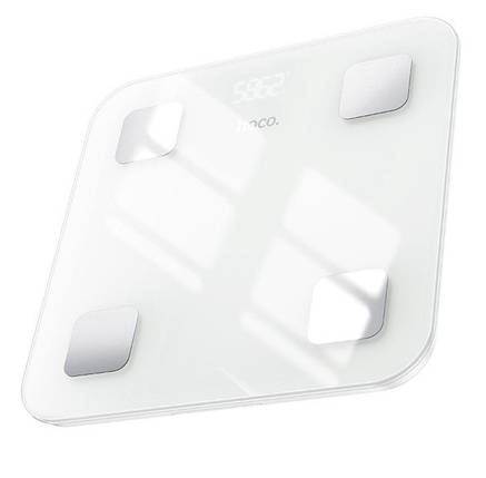 Ваги підлогові розумні, з аналізатором жиру Hoco HI21, білі, фото 1