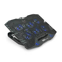 Підставка для ноутбука IceCoorel K8, 10-17", 6*70mm 1800 RPM±10%, корпус пластик+алюміній, 2xUSB2.0 + LCD, 365*297*30mm, Black,