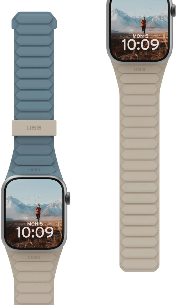 Ремінець UAG Pathfinder для Apple Watch Ultra 2, Ultra 49, 45, 44, 42мм силікон Бежевий/блакитний (194161118051)
