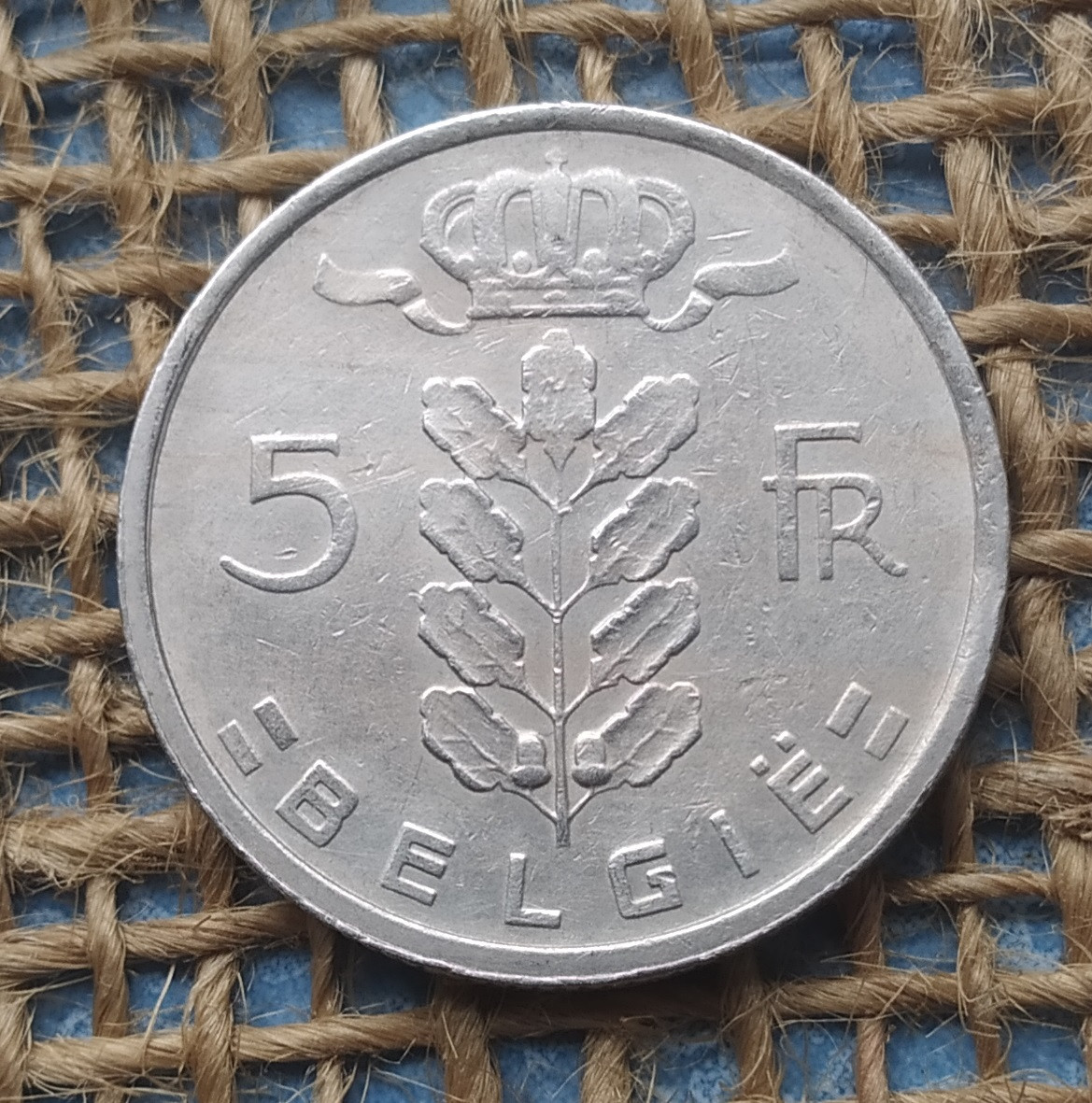 5 франкiв 1973 року. Бельгiя