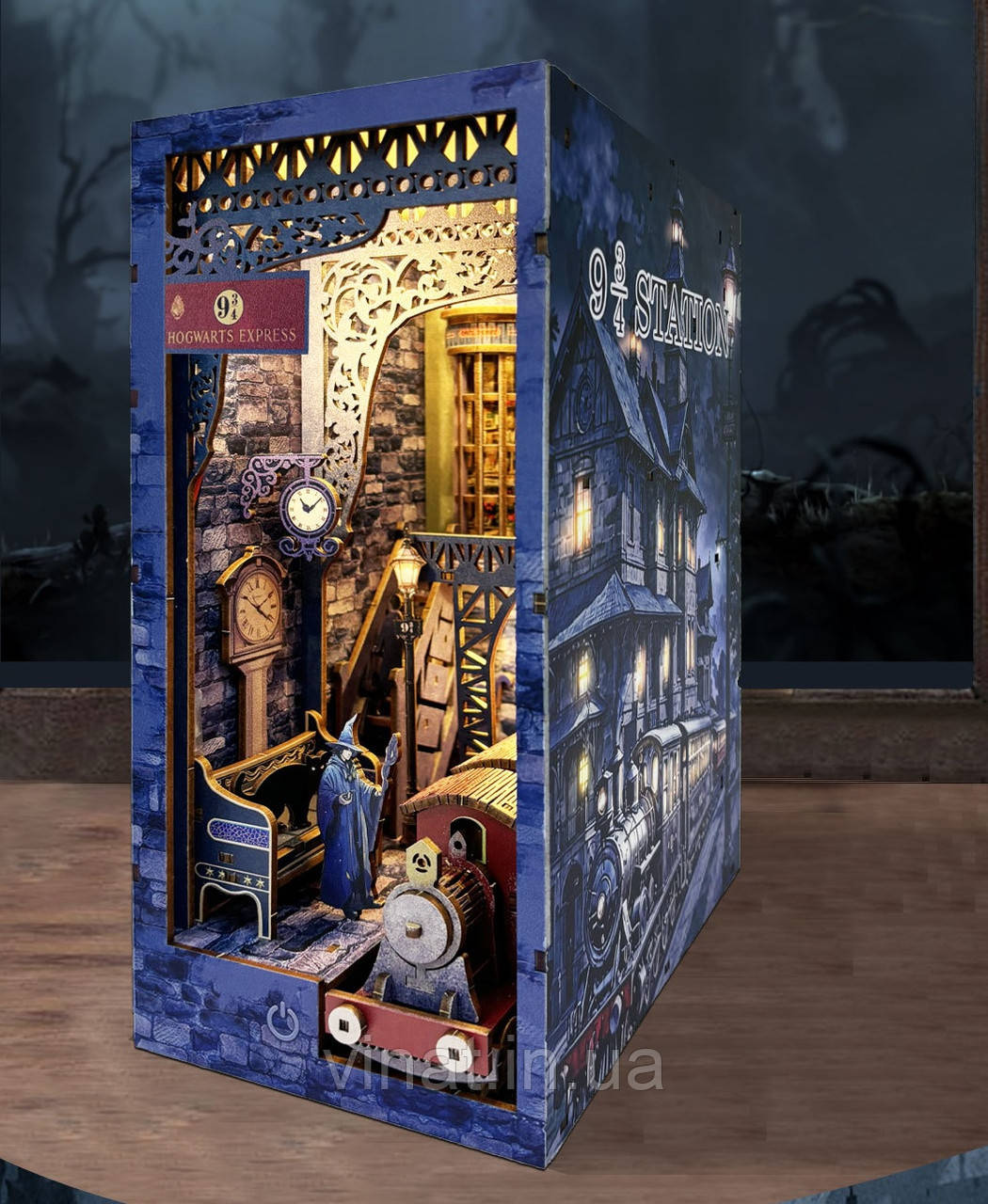 Бук Нук Магічний вокзал Гаррі Поттера Book Nook Magic Train Station SJ-04 DIY Інтер'єрний конструктор