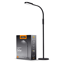 Торшер підлоговий LED 14W 3000-5500K 220V чорний VL-TF07B Videx, фото 3