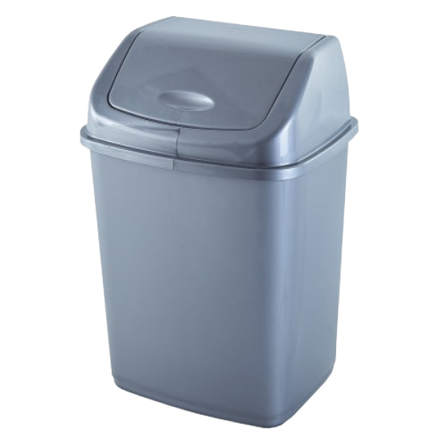 Відро для сміття 10л пластик сірий Алеана, фото 1