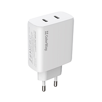 Зарядний пристрій мережевий Type-C/Type-C PD 50W білий GaN Mini ColorWay, фото 8