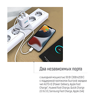 Зарядний пристрій мережевий Type-C/Type-C PD 50W білий GaN Mini ColorWay, фото 4