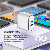 Зарядний пристрій мережевий Type-C/Type-C PD 40W білий ColorWay, фото 2