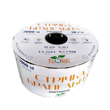 Крапельна стрічка з пласким емітером d16мм 20см 8 mil 1,38л 1000м SIGMA