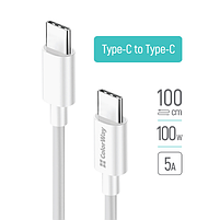 Кабель USB PD Type-C/Type-C ColorWay CW-CBPDCC058-WT 5,0А 100W 1м білий, фото 2
