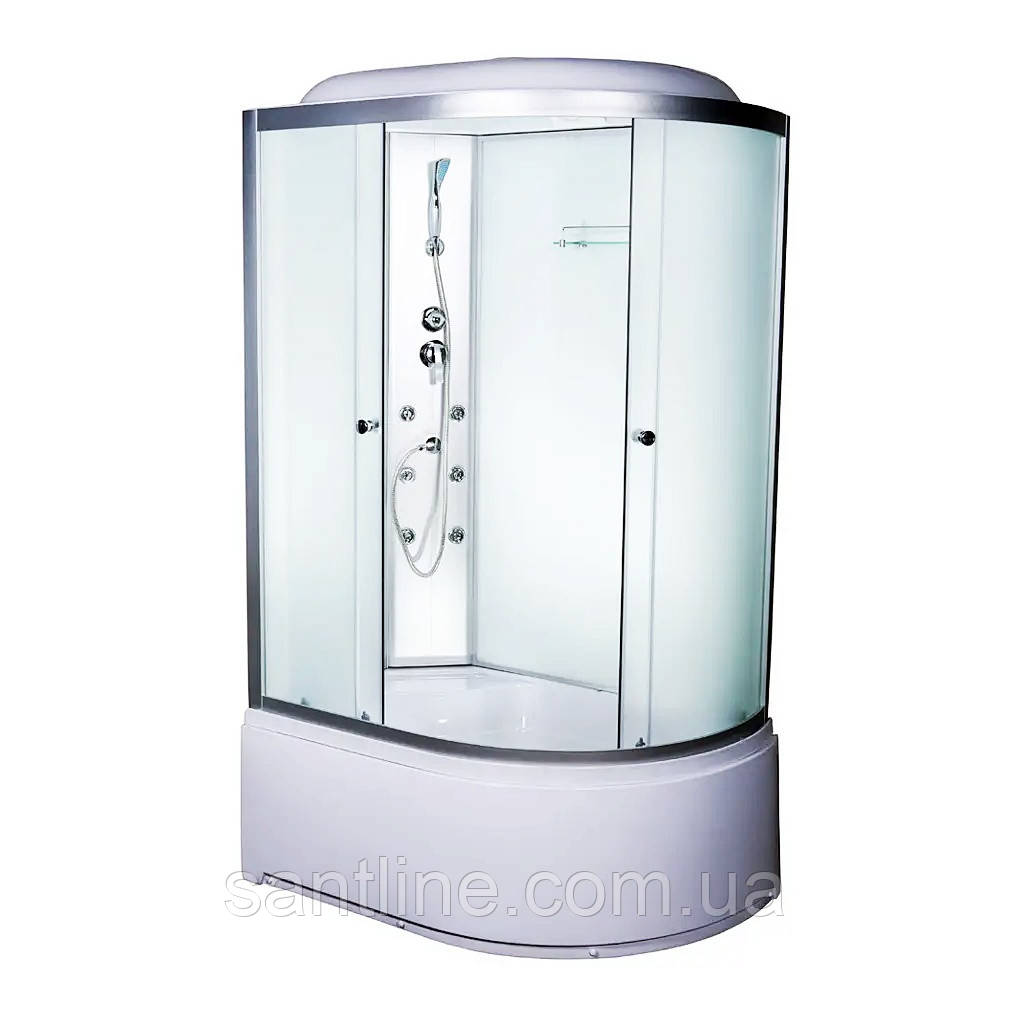 Гідробокс асиметричний 81 WL RC 120х80 лівий гідромасажна кабіна Vivia на глибокому піддоні матове скло, фото 1