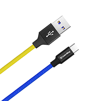 Кабель USB Type-C ColorWay CW-CBUC052-BLY 2,4A 1м синій/жовтий, фото 5