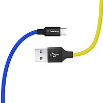Кабель USB Type-C ColorWay CW-CBUC052-BLY 2,4A 1м синій/жовтий, фото 6