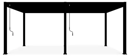 Пергола алюмінієва 3,6x6 м Gutroof DELUXE антрацит, з ламелями, водовідведення, стійкість до вітру, фото 1