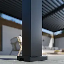 Пергола алюмінієва 3,6x6 м Gutroof DELUXE антрацит, з ламелями, водовідведення, стійкість до вітру, фото 4