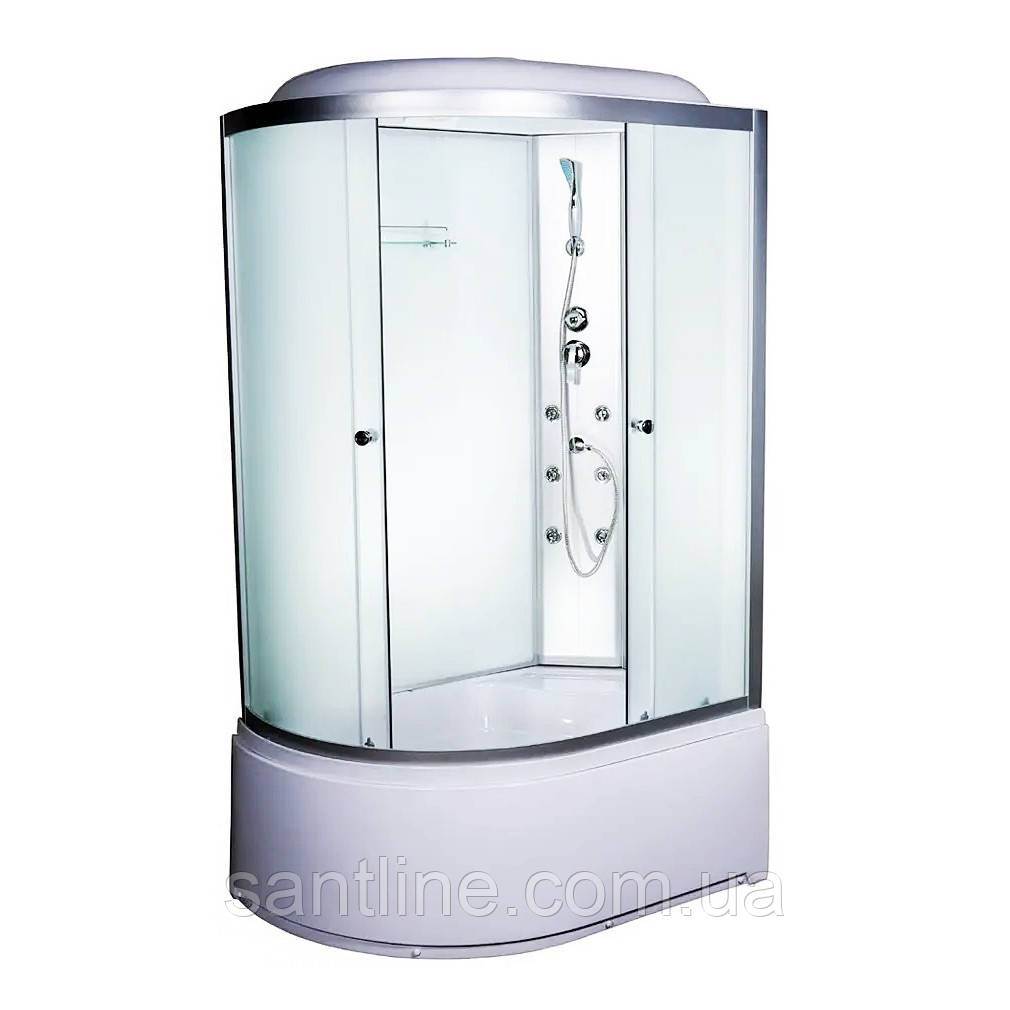Гідробокс асиметричний 81 WR RC 120х80 см правий гідромасажна кабіна на глибокому піддоні матове скло, фото 1