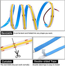 Світлодіодна стрічка USB, біла, з пультом дистанційного керування, 1 м, Amazon, Німеччина, фото 2
