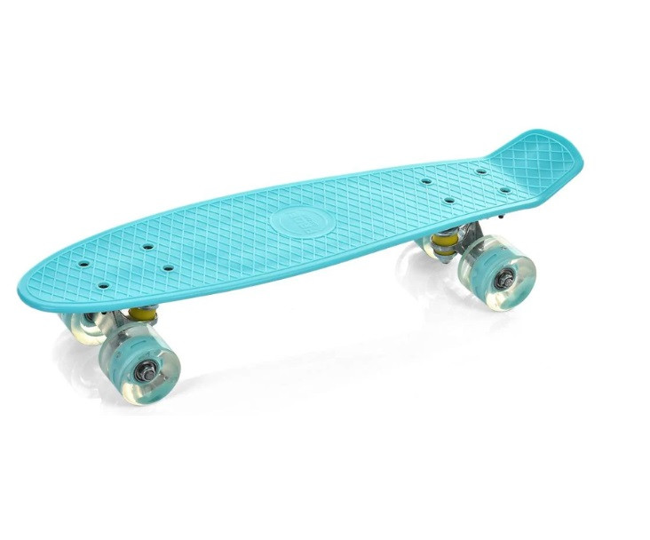 Скейт Пенні Борд (Penny Board) з світяться колесами. 22 дюйма блакитний