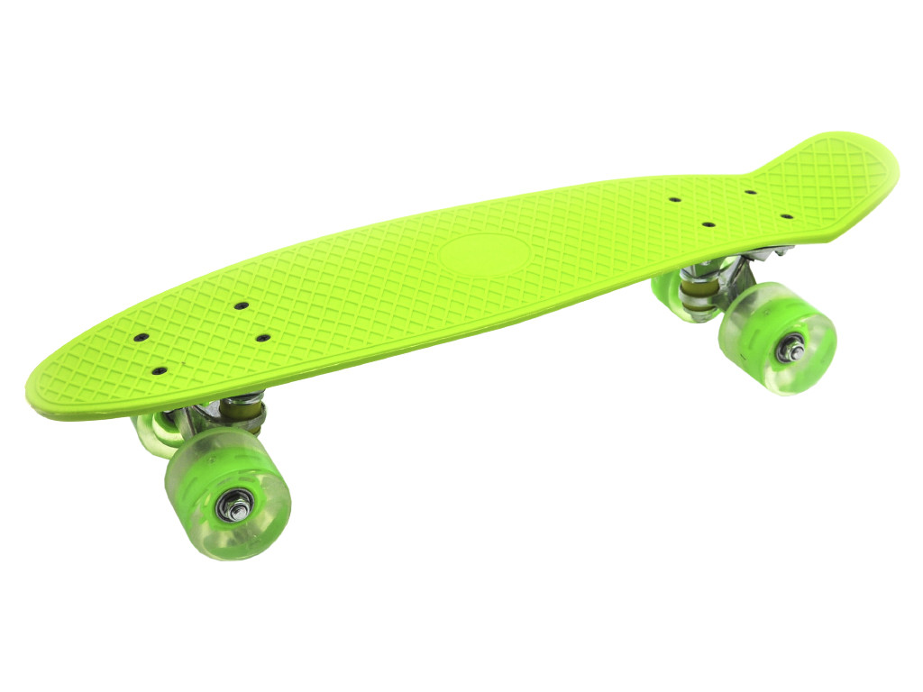 Скейт Пенні Борд (Penny Board) з світяться колесами.22 дюйма зелений