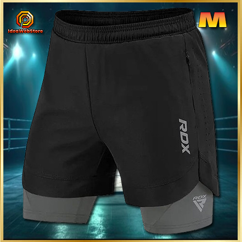 Компресійні шорти для MMA чорні MMA RDX T16 BLACK/GREY розмір М