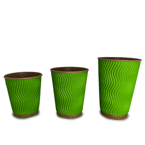 Стакан гофрований крафт "Зелений" 250мл (20 шт)