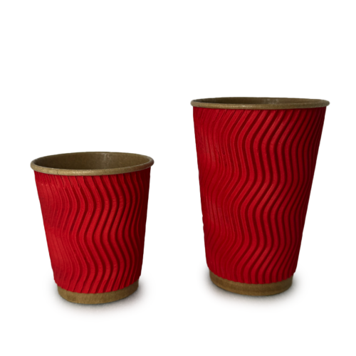 Стакан гофрований крафт "Червоний" 340мл (20 шт)