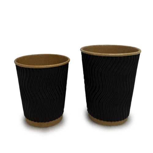 Стакан гофрований крафт "Чорний" 250мл (20 шт)