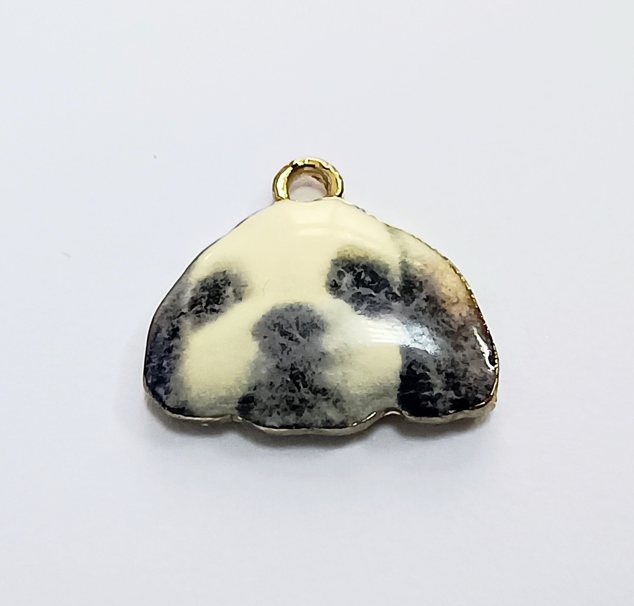 Підвіски металеві FInding Кулон собака чихуахуа не чітке зображення емаль Золотистий 16 мм x 13 мм