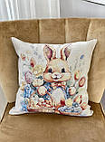 Декоративна Великодня наволочка на подушку 45х45 см. одностороння, фото 4