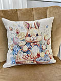 Декоративна Великодня наволочка на подушку 45х45 см. одностороння, фото 5