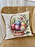 Декоративна Великодня наволочка на подушку 45х45 см. одностороння, фото 2