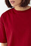 Однотонна базова футболка — бордо-колір, M (є розміри), фото 4