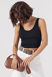 Еластична майка з V-подібним вирізом на спині — чорний колір, ONE SIZE (є розміри)