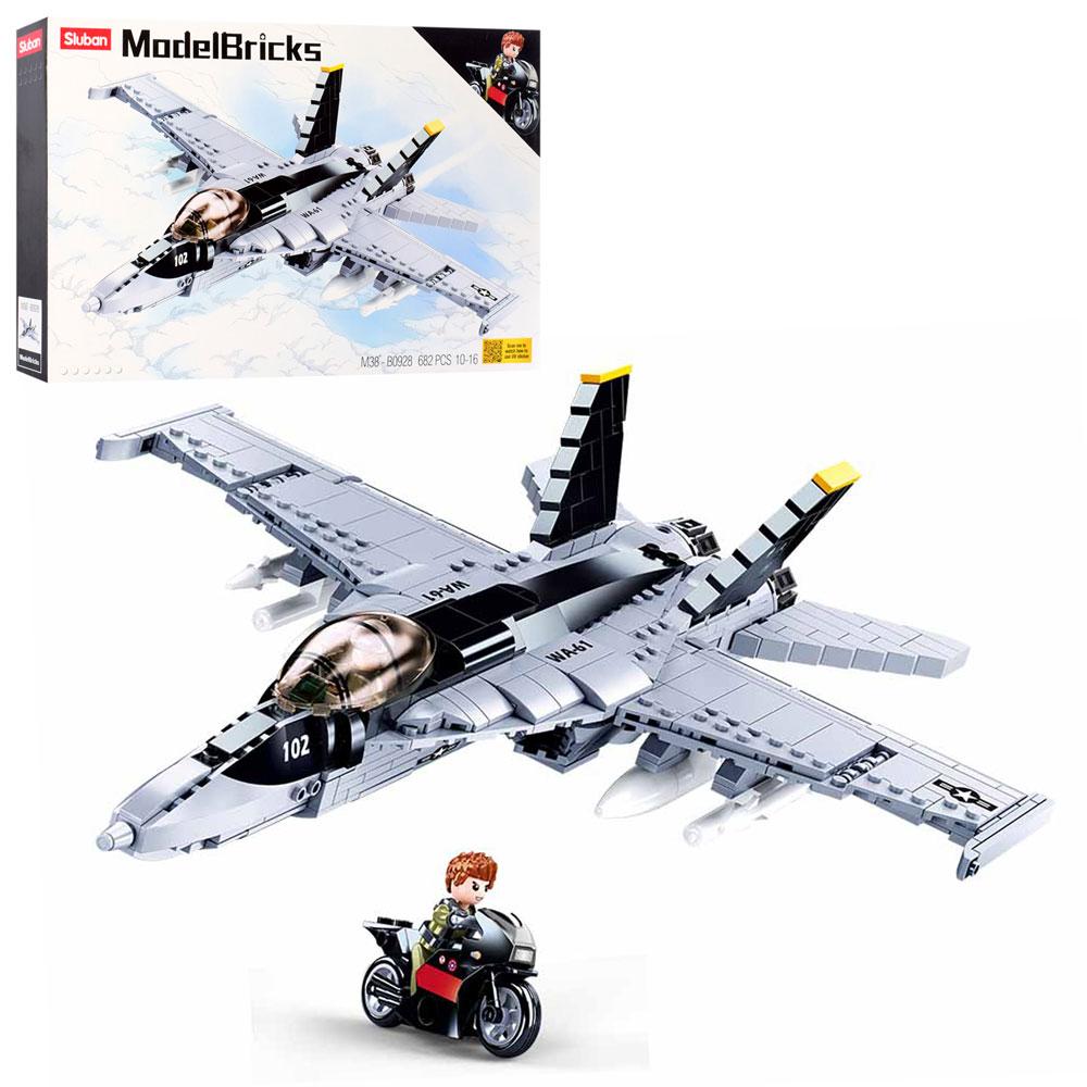 Конструктор військовий літак Sluban M38-B0928 682 деталі