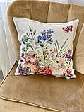 Декоративна Великодня наволочка на подушку 45х45 см. одностороння, фото 5