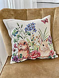 Декоративна Великодня наволочка на подушку 45х45 см. одностороння, фото 4