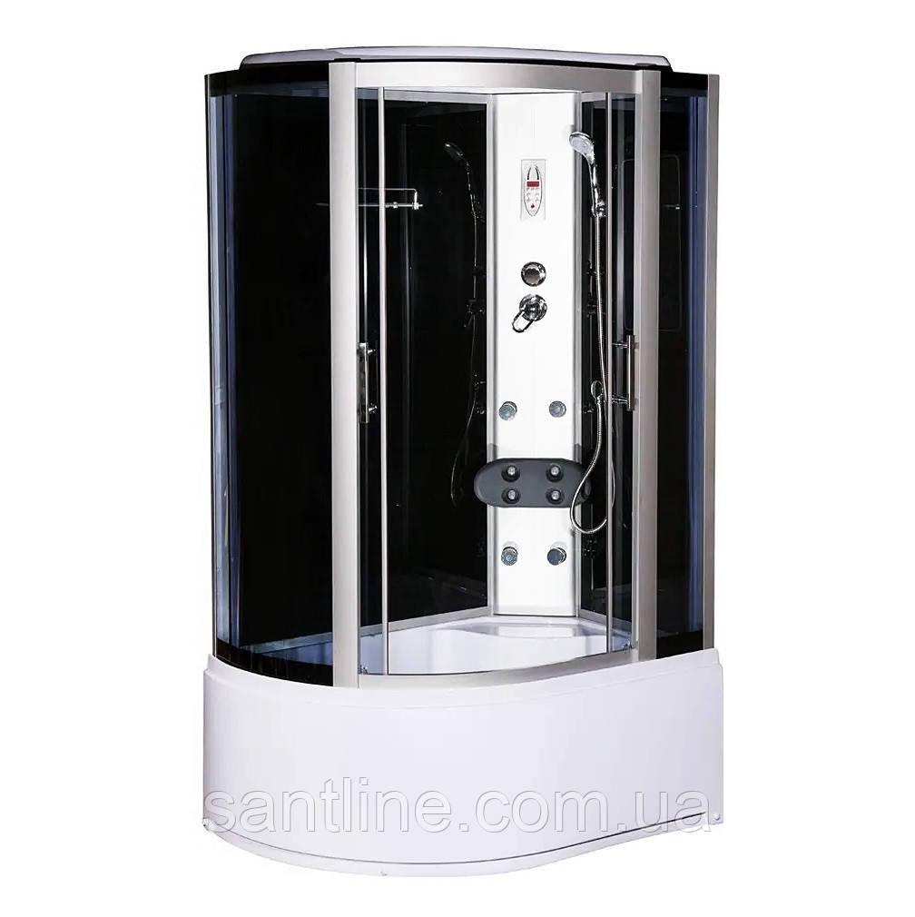 Гідробокс асиметричний 167 R RC 120х80 з електронікою правий гідромасажна кабіна Vivia на глибокому піддоні, фото 1