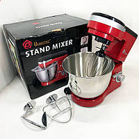 Міксер-тестоміс планетарний Domotec MS-1368 на 6 швидкостей 3 насадки чаша 4 л 1500 W