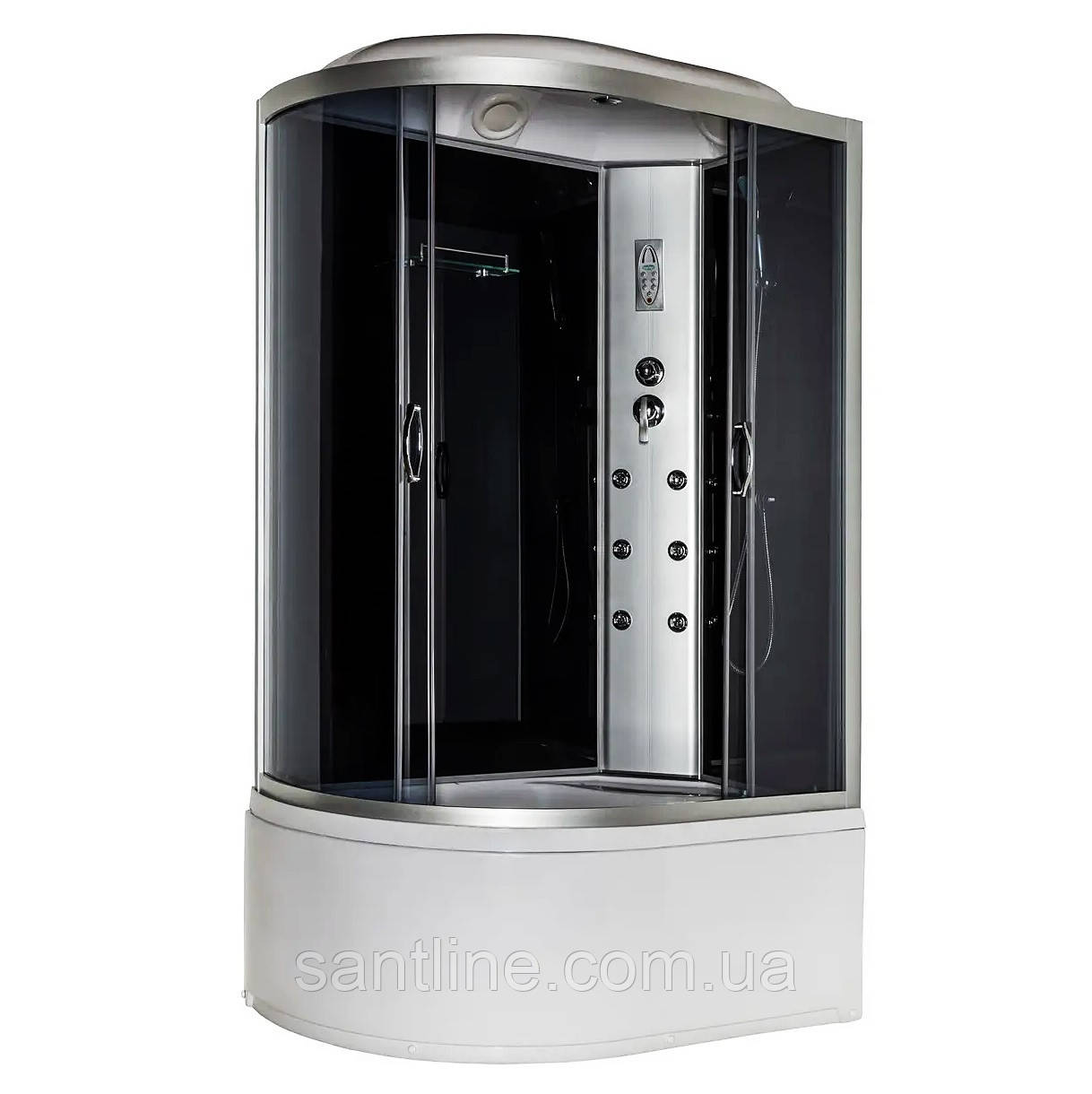 Гідробокс асиметричний 82 R RC 120х80 з електронікою правий гідромасажна кабіна Vivia на глибокому піддоні, фото 1