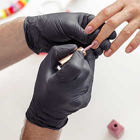 Нітрилові одноразові рукавички, 100 шт, чорні, розмір M