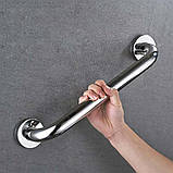 Поручень прямий настінний 1000 мм для ванни, туалета, з нержавійки, труба 20х1,5 мм, під замовлення, гарантія, фото 4