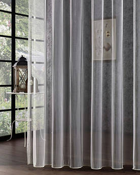 Тюль біла сітка грек заввишки 3 м, з обважнювачем