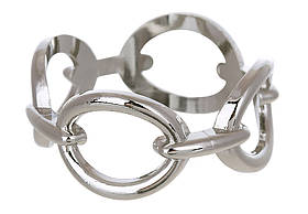 Металеве кільце для серветок Ланцюг, D5*2.2см, колір - срібло(набір 6 шт)