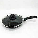Сковорода з кришкою та антипригарним покриттям UNIQUE UN-5162 20 см, Сковорода фірмова для приготування, фото 6