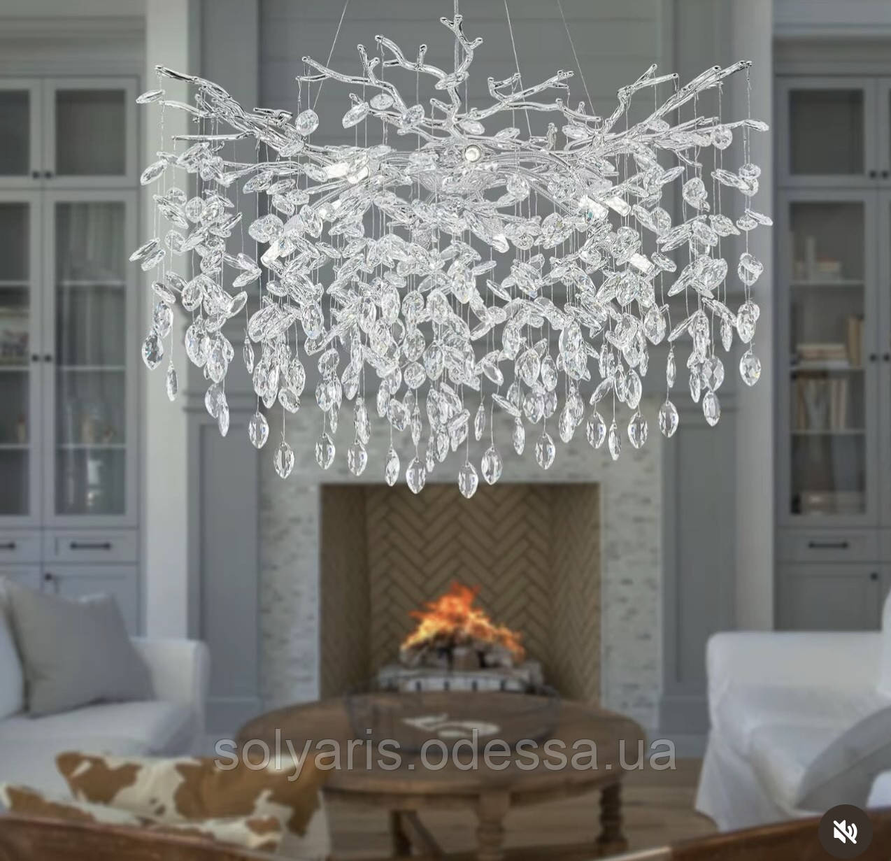 Дивовижна підвісна кришталева люстра для вітальні, 10 ламп.Люстра сучасна Гліцинія 80 см 226039, фото 1